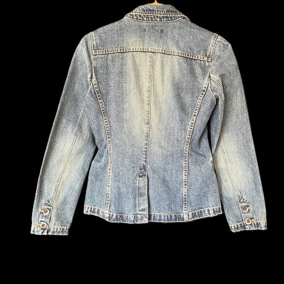 Vintage Y2K 2002 GAP Denim Jacket Size Small 100% Cotton Hong Kong - Picture 2 of 7